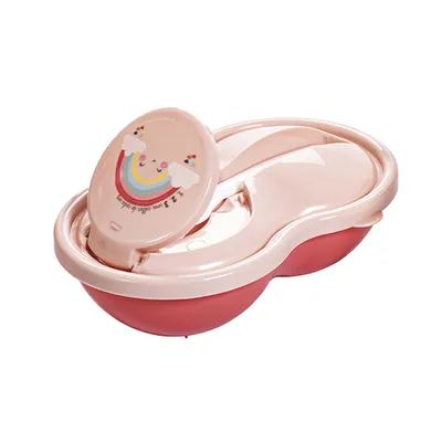 Pote Papinha Plasútil Com Colher E Tampa Arco Íris 320ml